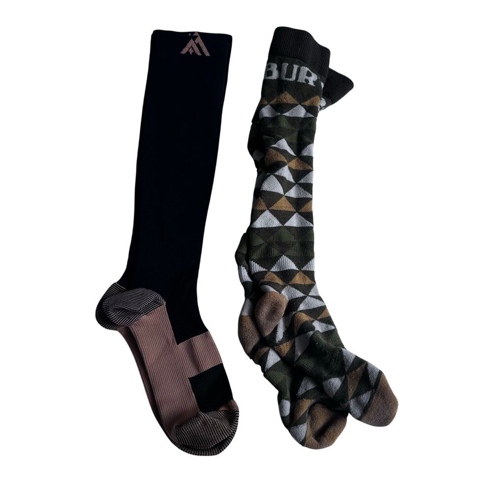 Men's Ski Socks Bundle - Black & Burton - Size L/XL